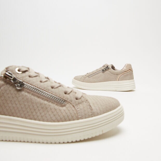 Sneakers with Side Zipper, Pink