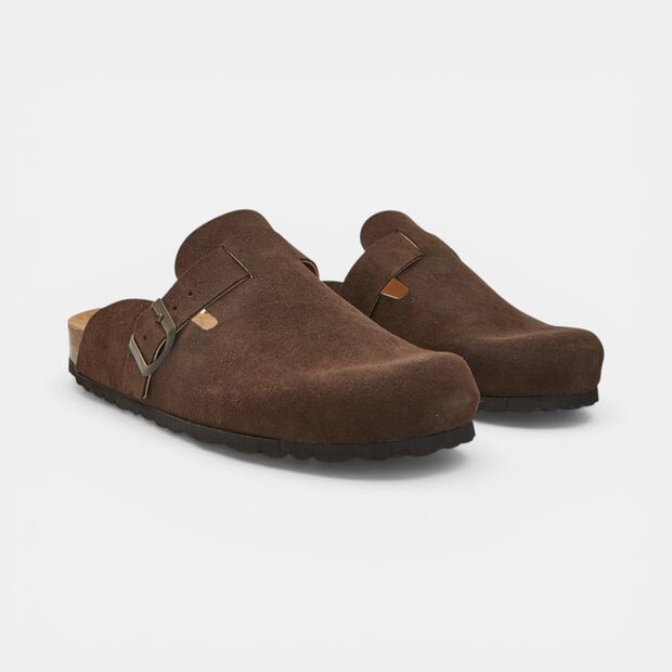 Men's suede clogs by Bata, Brown
