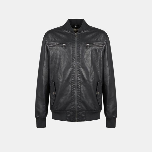Herren-Biker aus Stoff, Schwarz