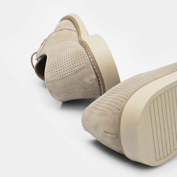 Chaussures &agrave; lacets en daim pour homme, Beige