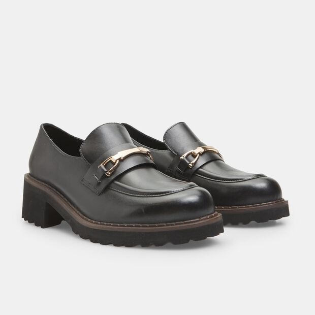 Women's Leather Loafer with Heel by BATA, 