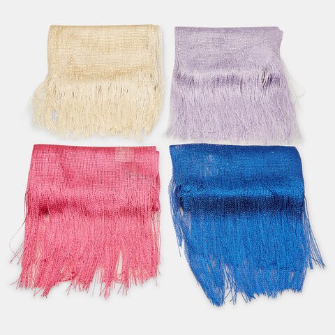 Damen Foulard mit Fransen, Mehrfarbig