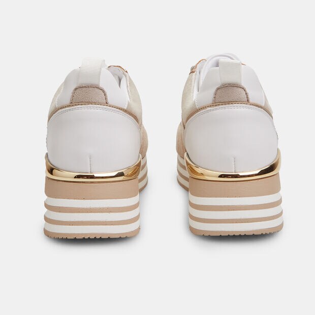 Damen Sneakers mit 3,5 cm Platform, Beige