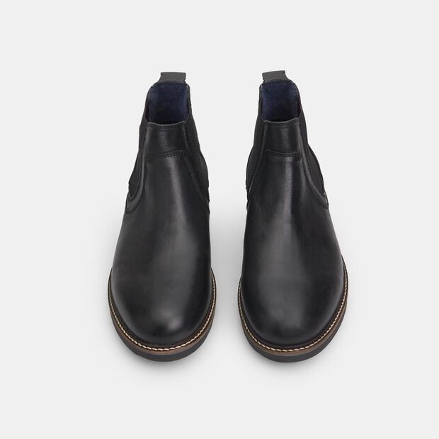 Bottines Chelsea en cuir v&eacute;ritable, 