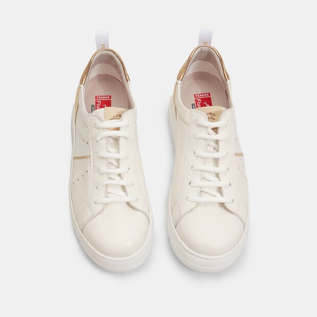 Fluchos Damen-Sneakers aus Leder, Wei&szlig;