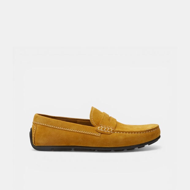BATA Herren Wildleder Mokassins, Gelb