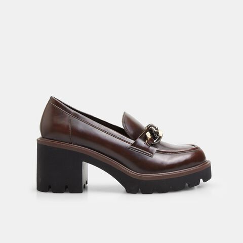 Mocassins pour femme avec talon BATA, Marron