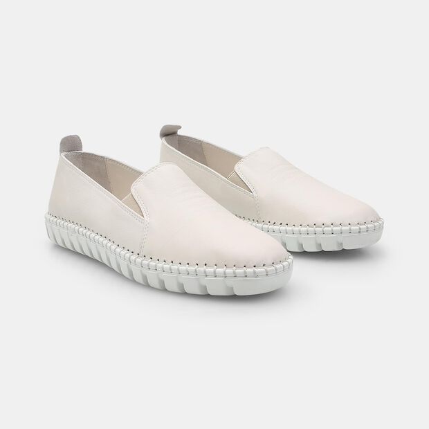 BATA Leder Slip on f&uuml;r Damen, Wei&szlig;