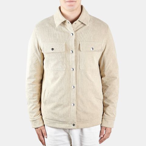 Padded Men's Shirt Bata, Beige