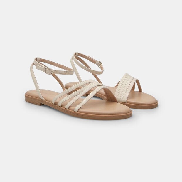 Women's sandal with ankle strap by Bata, White