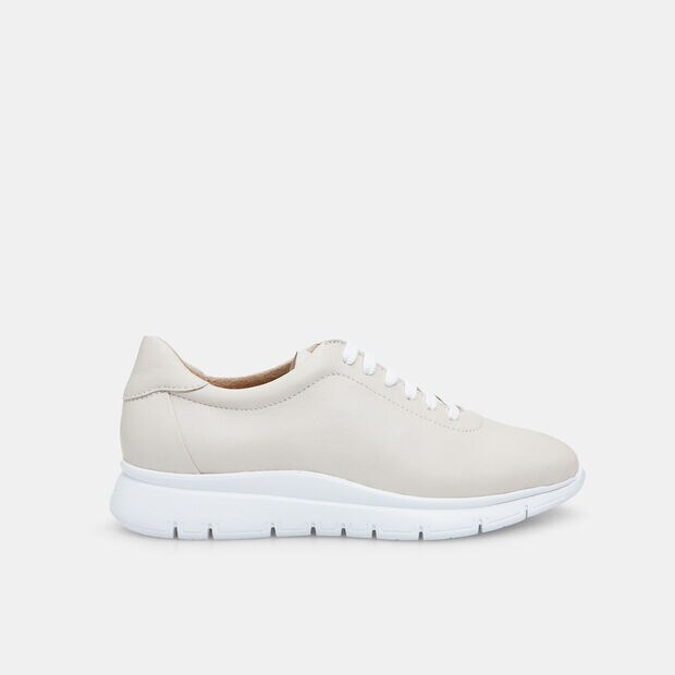 Chaussures &agrave; lacets en cuir pour femme, Beige