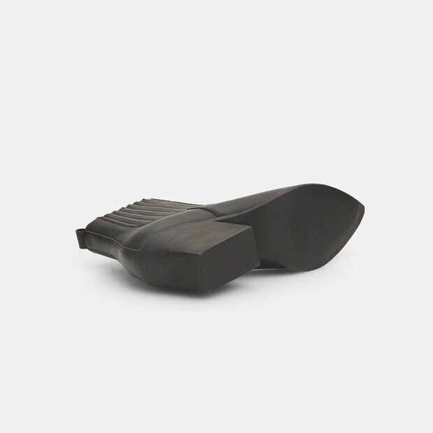 Texanische Damenstiefeletten mit mittelhohem Absatz, Schwarz
