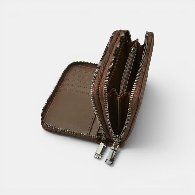 Women's zip-around wallet, Brown