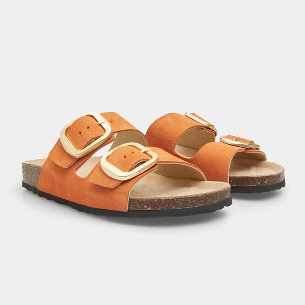 Women's nubuck slipper, Orange