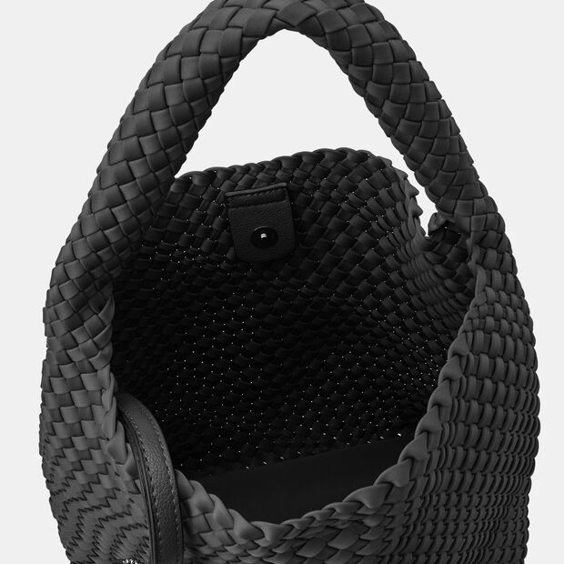 Bata women's hobo bag in woven nylon, Black