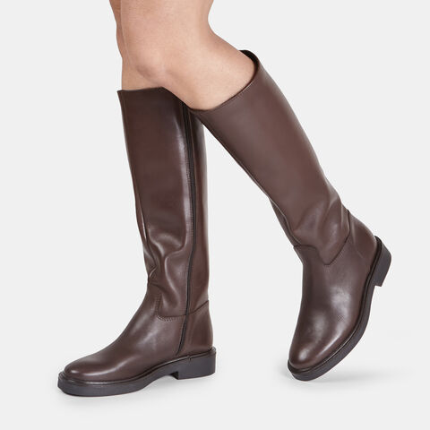 Damenreitstiefel aus Leder Bata, Braun