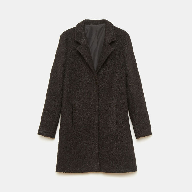 Frauen Teddy-Mantel, Schwarz