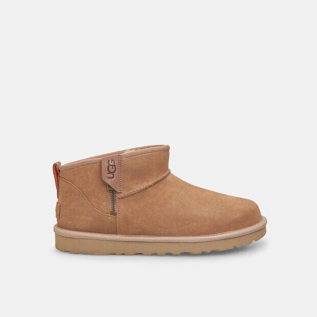 Men's UGG Classic Ultra Mini Ankle Boots with Zipper, Tan