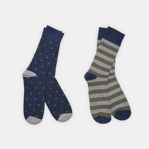 Two pairs of men's mid-length socks, Multicolor