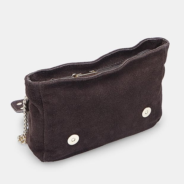 Women's suede crossbody bag with studs Bata, Brown