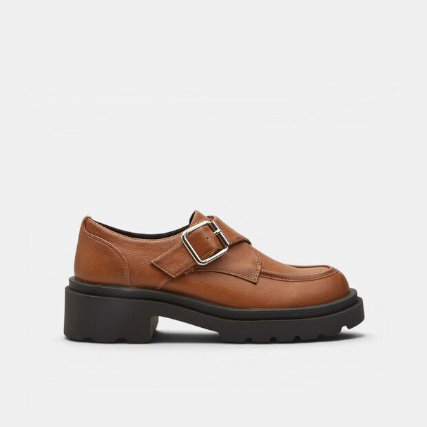 Women's monk shoe with Bata track sole, Brown