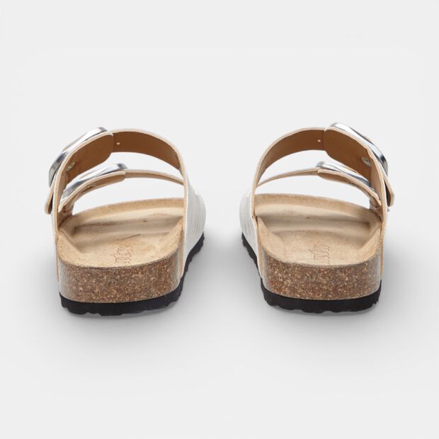 Fussbett sandal with double strap and buckle Bata, White