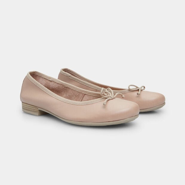 Women's Leather Ballerina, Nude