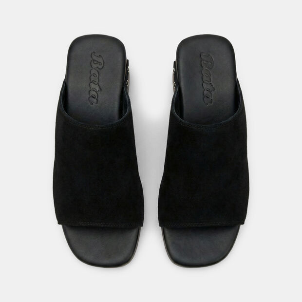 Women's mules with heel and strap Bata, Black
