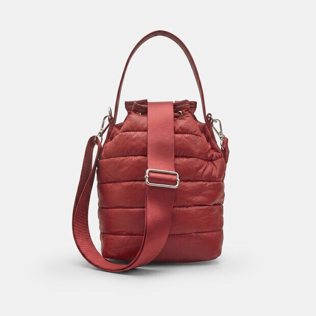 Quilted women's bucket bag Bata, Bordeaux