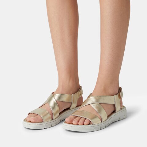 Bata women's leather sandal, Yellow