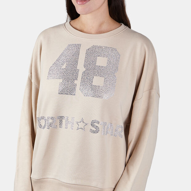 North Star Women's College Style Sweatshirt, Beige