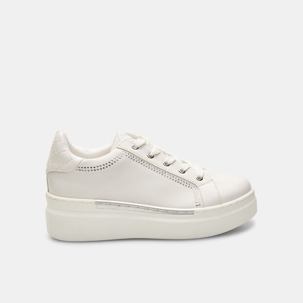 Damen-Sneakers mit Plateausohle und Glitzer, Wei&szlig;