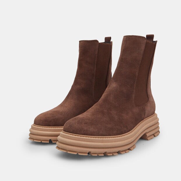 Women's Suede Bootie with Track Sole, 