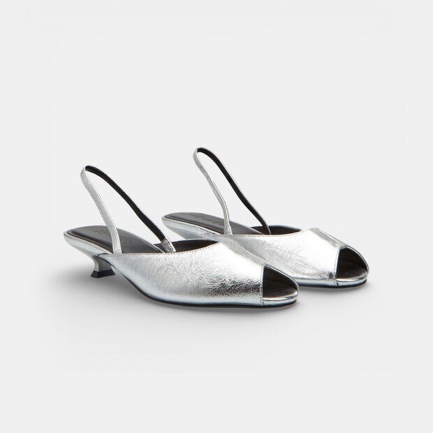 Women's heeled sandals by Bata, Silver
