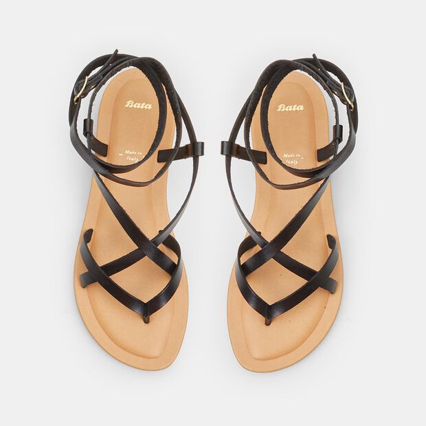Leather Women's Sandal, Black