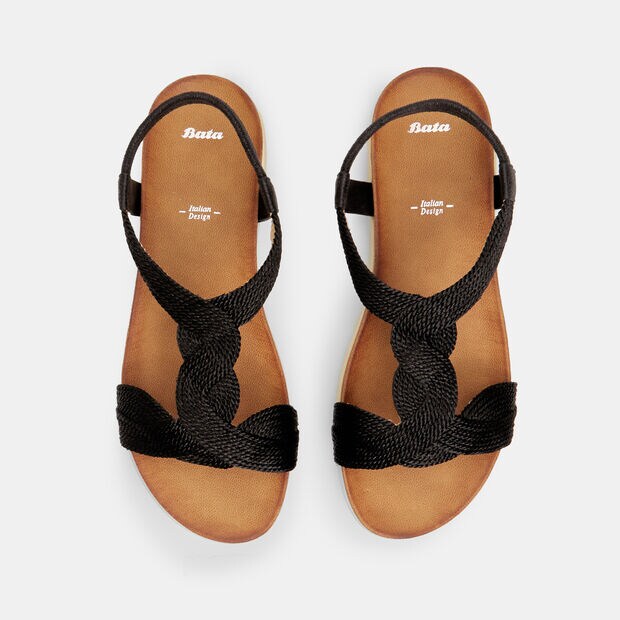 Women's Fabric Sandal, Black