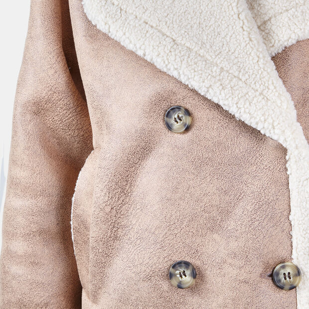 Damenjacke im Lammfellstil, Hellbraun