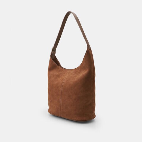 Bata women's hobo bag in microfiber, Brown