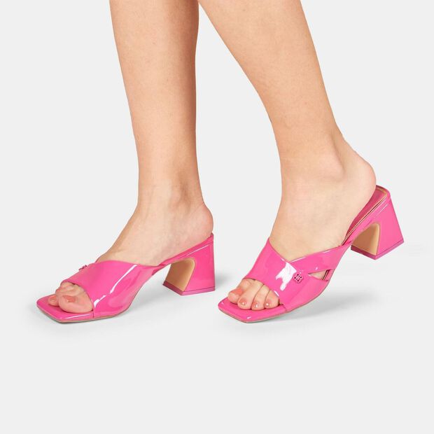 Bata Red Label Damen Mule mit 6 cm Absatz, Fuchsienrot