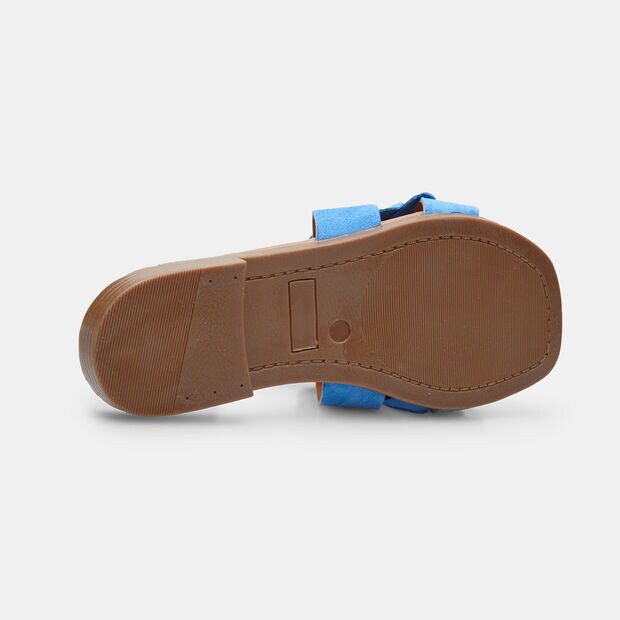Mules avec d&eacute;coration florale BATA, Bleu