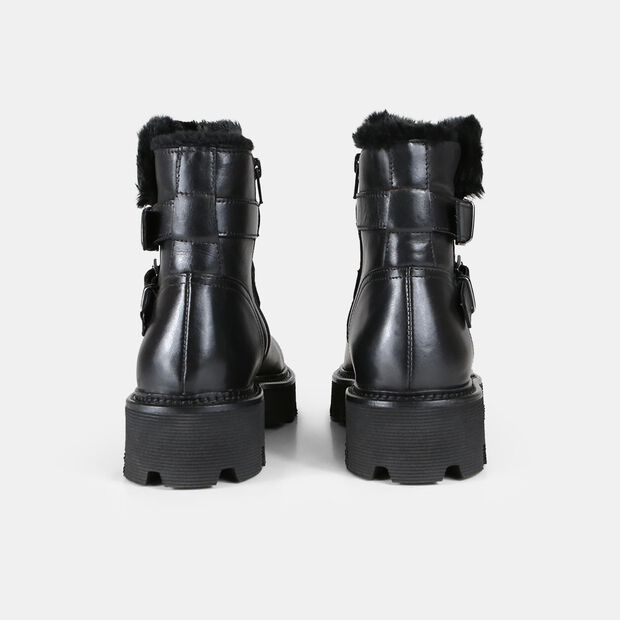 Women's leather ankle boot, Black