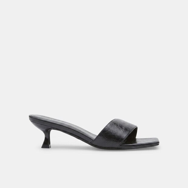Women's sandal with matching strap and heel, Black