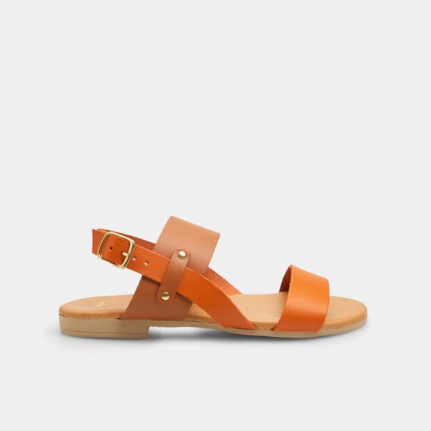 Damensandalen aus Leder, Braun