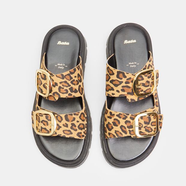 Women's Suede Mules with Over-Sole, 