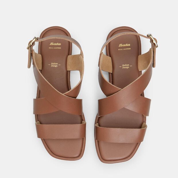 Women's Leather Sandals, Brown