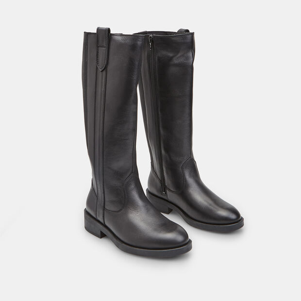 Women's leather boot Bata, Black