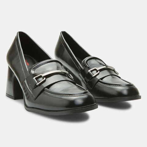BATA Damen-Mokassin mit Blockabsatz, Schwarz