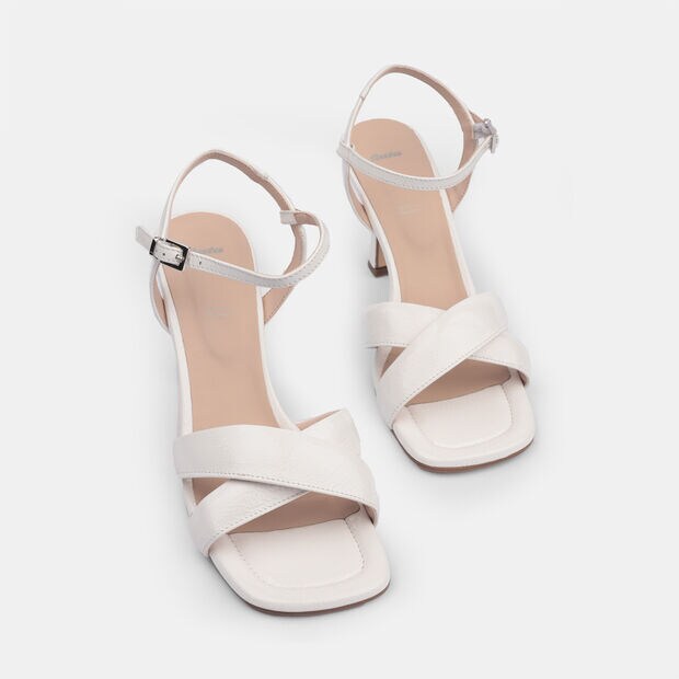 Sandali da donna con tacco 9 cm, Bianco