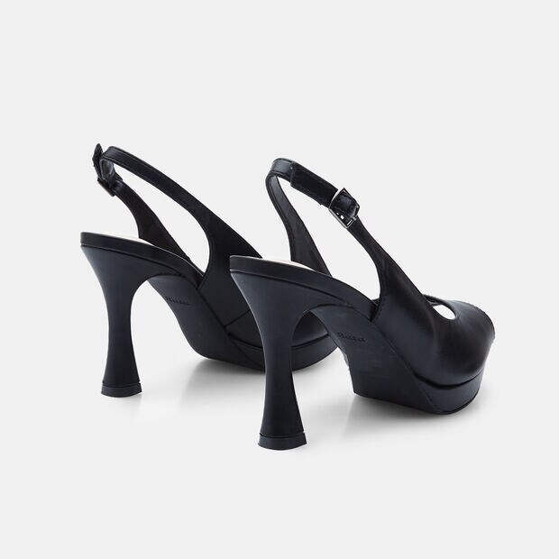BATA Women's Slingback Open-Toe with 9cm Heel, Black