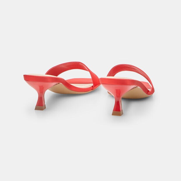 Women's sandal with matching strap and heel, Red